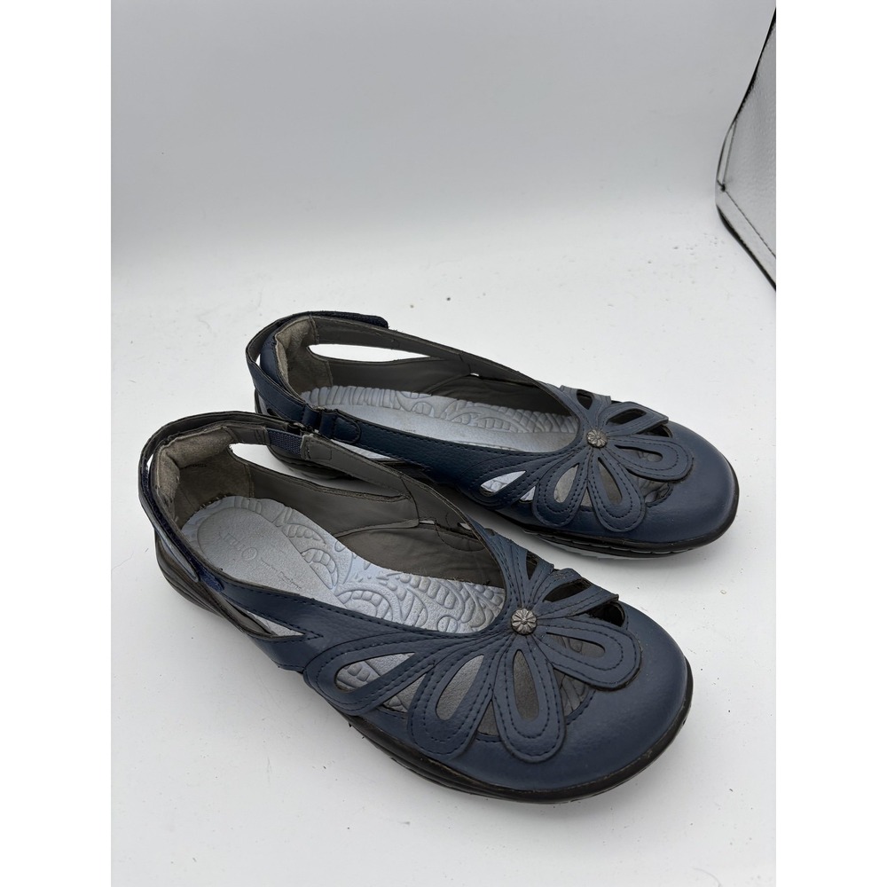 JBU Shoes Womens Size 6.5 Blue Mary Jane Flats Cutout Comfort Walking Casual